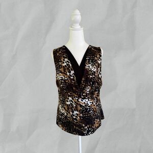 Grace Elements Women's Sleeveless Leopard Print Blouse Size XL